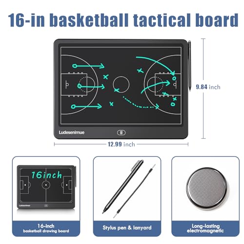 16 inch Electronic Basketball Coaching Board | LCD Basketball Tactics Board With Stylus Pen, Basketball Coach Essentials