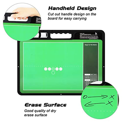 LEAP Coach Board Premium Tactical Clipboard Two Sides with Full & Half Court Dry Erase Marker Board for Basketball, Baseball, Soccer, Football, Hockey - color: Football
