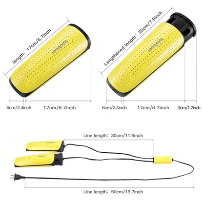 Portable Footwear Shoe Dryers Machine with Auto Temperature Control for Rainy Seasons Winter Travel, Extendable Boot Warmer Fireproof Drying for Shoes, Gloves, Socks