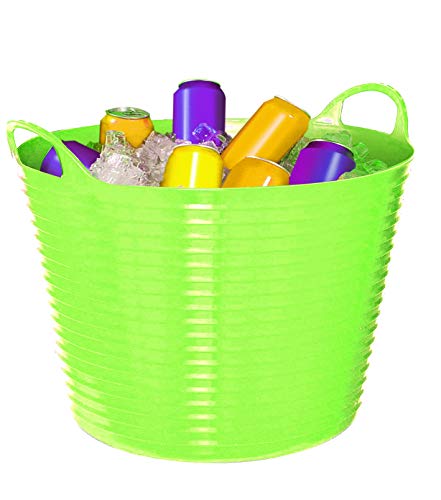 Little Giant® Poly/Rubber FlexTub Bucket | Ultra Durable & Versatile Farm Tub | Plastic Synthetic Gardening Tub (1, Lime Green) - color: Lime Green