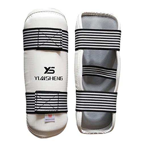 Taekwondo Shin Guards, EVA Protective Sparring Pads with Adjustable Elastic Straps for Kickboxing, MMA, Martial Arts Training, Size M