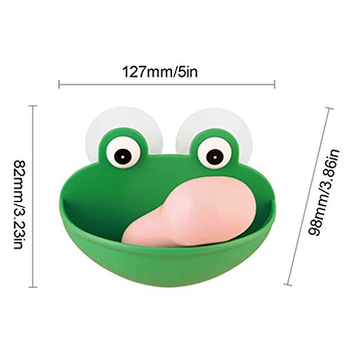 Frogs Shaped Soap Dish Holder with Suction Cups Kitchen Bathroom Soapbox for Case Household Accessory Planter Desktop Decoration