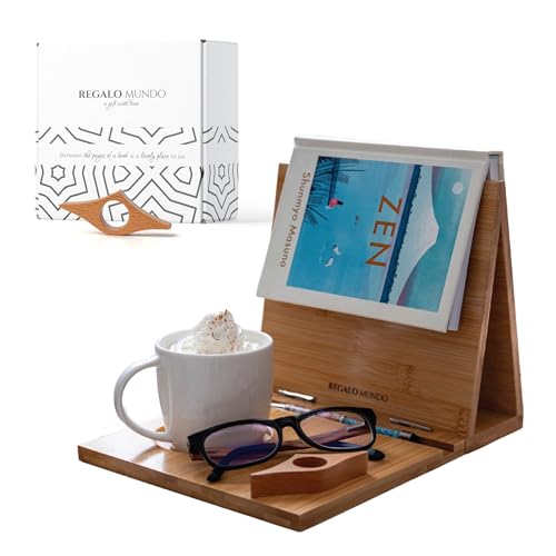 Bamboo Triangle Book Holder Stand – Perfect for Your Reading Nook – Ideal Gifts for Readers and Bookworms