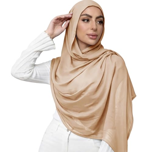 Viscose Hijab Scarf for Women Muslim Cotton Jersey Hijab Fashion Long Scarf Shawls - color: Nude