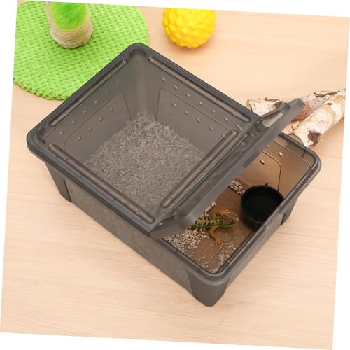 Plastic Reptile Breeding Box Feeding Container Ventilated Terrarium for Turtles Snakes Geckos and Insects Pet Supply for Comfortable Habitat
