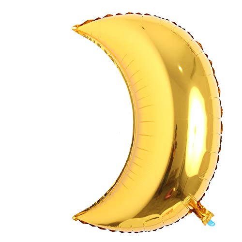 26 inch large moon foil helium balloons baby shower 100 days kids birthday party wedding decoration supplies big moon balloons (26 inch Moon Gold) - color: 26 Inch Moon Gold