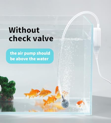 Aquarium Air Pump Mini Fish air Pump Super Quiet Fish Bowl air Pump for Up to 10 Gallon Fish Tank 1.5 Watts 310ml/min - color: White Square-Basic Kit