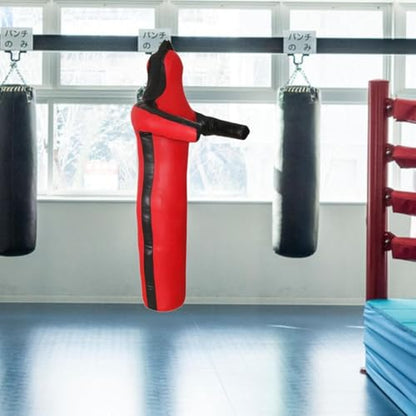 Grappling Dummy Wrestling Dummy Unfilled Jiu Punching Bag Throwing Judo Dummy Bag for Kickboxing Judo Karate - color: Red 130cm