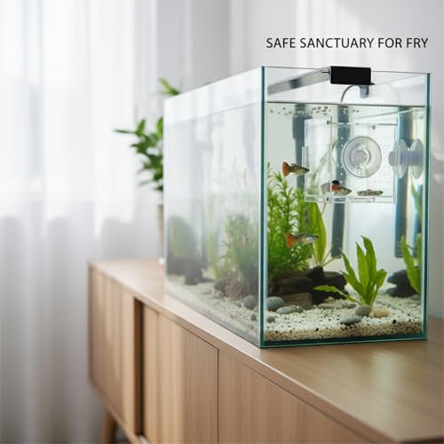 Aquarium Isolation Box, Clear Acrylic Internal Tank Divider for Fry and Small Fish, 3.1 x 3.1 x 3.1 Inch (1 PC)