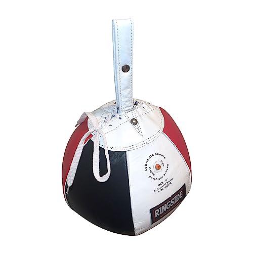 Ringside Leather Boxing Double End Bag - Speed & Reflex Punching Target with Bungee Cables for MMA, Muay Thai, and Striking Accuracy - size: 5"