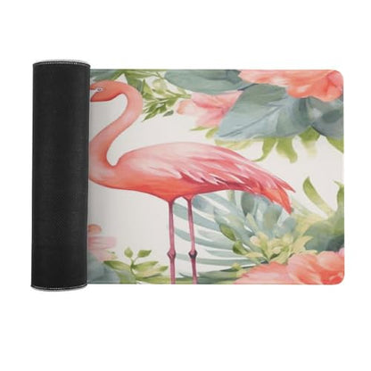 Large Size Gaming Mouse Pad Flamingos and Flowers Desk Mat Non-Slip Base Waterproof Desktop Writing Pad for Office Home - color: Flamingos and Flowers, size: 30x80cm