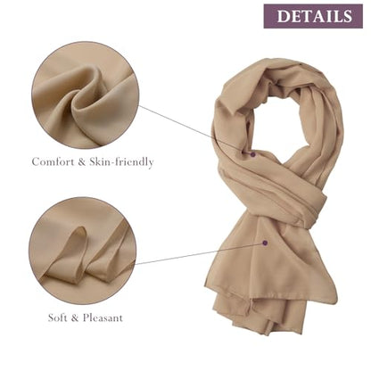 Sumolux Chiffon Shawls and Wraps for Evening Dresses Women Wedding - color: Champagne Gold, size: M (75"×18")