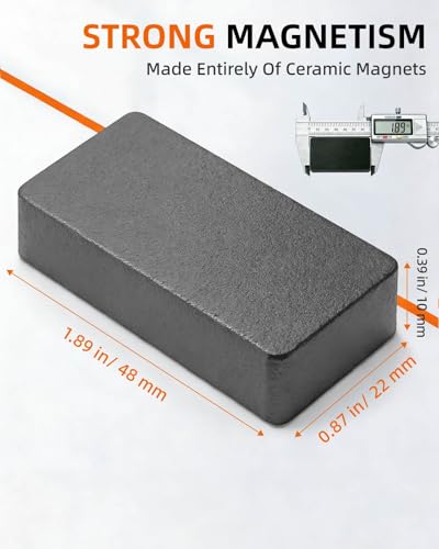 6PCS Rectangular Magnets，Ceramic Industrial Magnets Hobby Craft Magnets-Magnet Disc for Refrigerator Button DIY Cup Magnet Craft Hobbies, Science Projects & School Crafts
