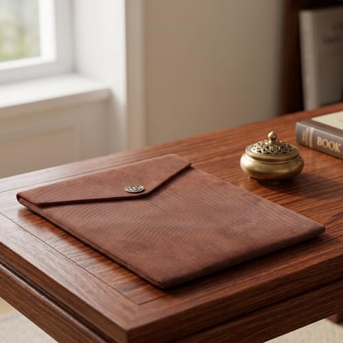 Angoily 2pcs Corduroy Bible Carrier Bag Traditional Tibetan Patterns, Portable and Spacesaving Religious Text Storage Pouch for Temple and Home Use