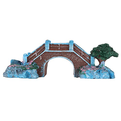 Wnvivi Aquarium Bridge Ornament,Fish Tank Arch Bridge Landscaping Decoration,Miniature Bridge Hideout for Fish Tank Terrarium Ornaments
