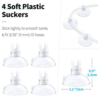 Pawfly 7 Feet Airline Tubing Standard Aquarium Air Pump Accessories with Air Stones, Check Valves, Suction Cups and Connectors