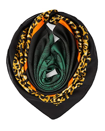 YOUR SMILE Silk Like Scarf Women's Fashion Pattern Large Square Satin Headscarf Headdress - color: 215