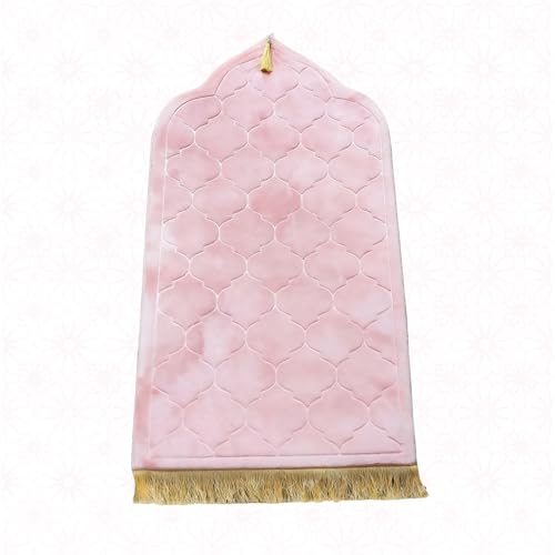 TourKing Muslim Prayer Rug with Memory Foam, 25.6x43.3 Inch Soft Padded Islamic Mat, Thick Sajadah for Knees and Forehead Comfort, Janamaz for Men Women Kids, Daily Salah Ramadan Eid Gift