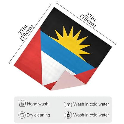 Bandana Square Head Scarf for Women Satin Hair Wrap Fashion Headband 27" - color: Antigua and Barbuda Flag