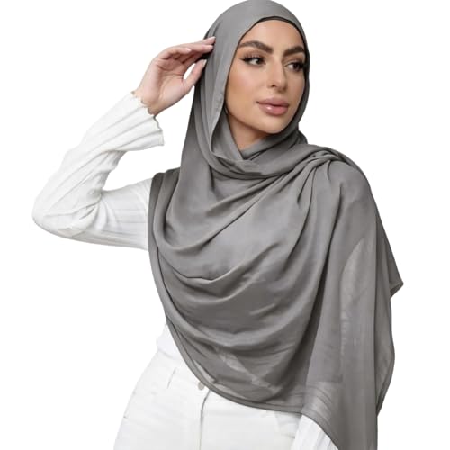 Viscose Hijab Scarf for Women Muslim Cotton Jersey Hijab Fashion Long Scarf Shawls - color: Cloud