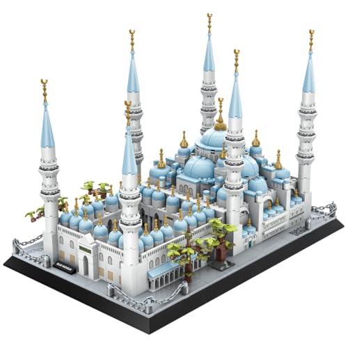 Blue Mosque Istanbul Building Set (1129 Pieces), Architecture Building Blocks Toys, Home Décor Model Gifts for Kids and Adults - color: Blue Mosque