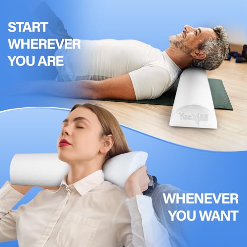 Yes4All Medium Firm Half Foam Rollers for Post-Workout Relaxation, 12/18/24/36 inch PE Foam Roll for Back Massage & Yoga Exercise - color: White, style: 36-inch