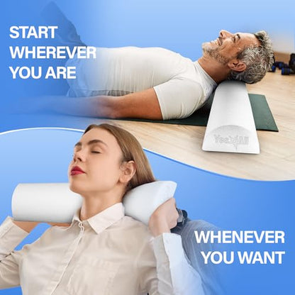 Yes4All Medium Firm Half Foam Rollers for Post-Workout Relaxation, 12/18/24/36 inch PE Foam Roll for Back Massage & Yoga Exercise - color: White, style: 36-inch