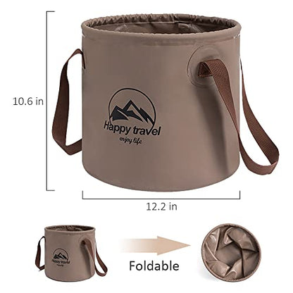 Collapsible Bucket 5-Gallon – Heavy-Duty PVC Folding Water Container with Handle – Portable Camping, Fishing, Gardening, Picnic & Farm Use