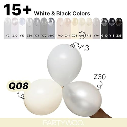 PartyWoo 베이지 풍선 152피스 다양한 사이즈 45.7cm(18인치), 30.5cm(12인치), 25.4cm(10인치), 12.7cm(5인치), 12.7cm(5인치), 크림, 아이보리, 풍선 아치 키트, 화환, 결혼식, 브라이덜, 졸업식, 베이비 샤워, 부활절 - color: 베이지-q08