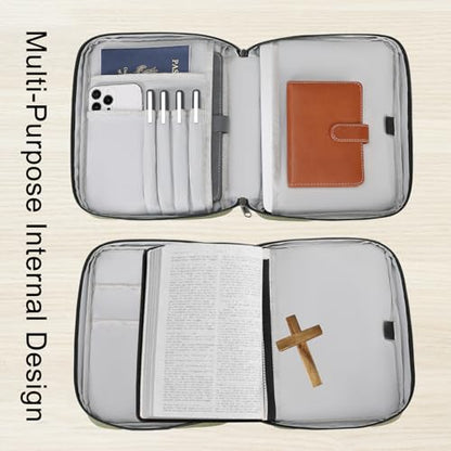 Bible Cover Case for Women Large Bible Cover for Girls Bible Study Supplies Accessories with Handle and Shoulder Strap | Durable - color: Green
