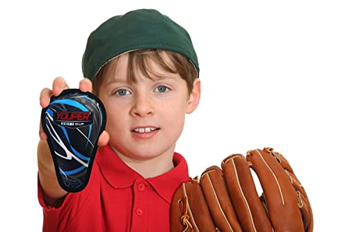 Youper Boys Youth Soft Foam Protective Athletic Cup (Ages 4-6), Kids Sports Cup for Baseball, Football, Lacrosse, MMA - style: Black Blue