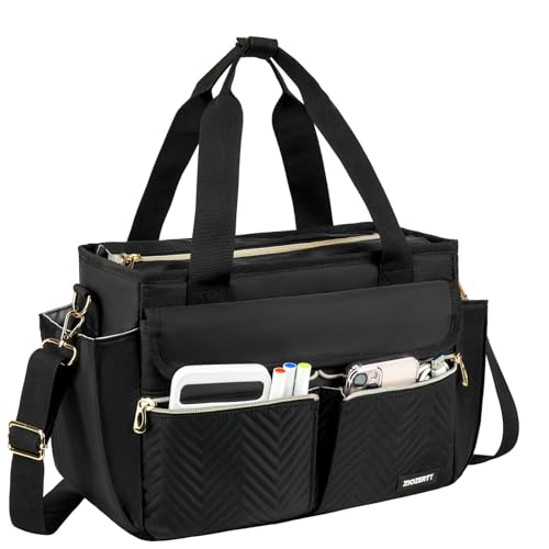 Bible Bag for Women with Shoulder Strap,Bible Carrying Case,Church Bag with Multiple Pockets for Bible Study Accessories - color: Black, size: Bag Only