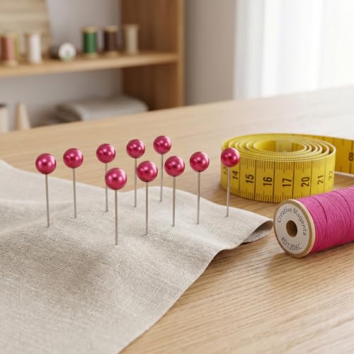 50pcs Decorative Pearl Push Pins, 1.02x0.16in, Red - color: Red-0.16x1.02in-50pcs