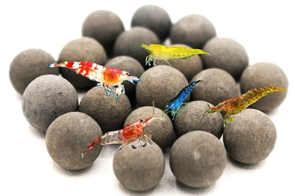 20 Regular Tourmaline Mineral Balls for Betta & Shrimp Freshwater Aquariums | 30+ trace elements • Natural mineral source • Long-lasting • Slow release • Freshwater aquarium mineral media - size: 20 Pack Regular
