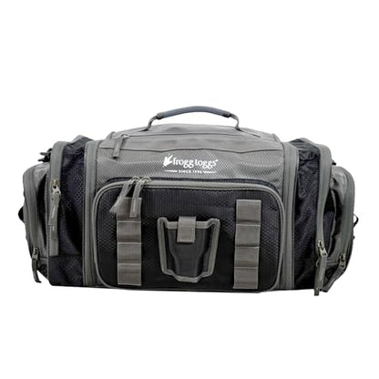 FROGG TOGGS Heavy Duty Fishing Tackle Duffle Bag, Includes Bait Trays, Black, 3700 - color: Black, style: 3700