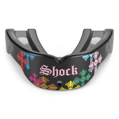 Shock Doctor Gel Max Power 카본 컨버터블 마우스 가드 - color: 블랙 디바인 드립, size: 성인