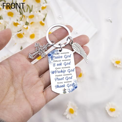 isiyu Christian Gifts for Women Religious Gifts for Men Spiritual Keychain Bible Verse Accessory for Everyday Carry Bag Decoration Faith Inspired Keychain