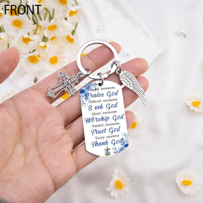 isiyu Christian Gifts for Women Religious Gifts for Men Spiritual Keychain Bible Verse Accessory for Everyday Carry Bag Decoration Faith Inspired Keychain
