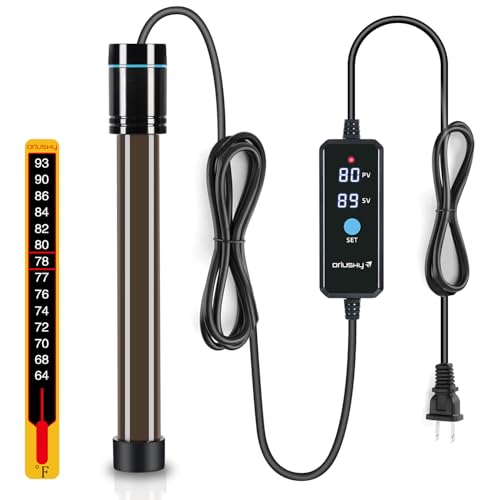 Orlushy Submersible Aquarium Heater, Fish Tank Heater with Free Thermometer for Freshwater and Saltwater Tank - size: R300