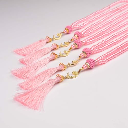 BABY SHOWER CHOCOLATE Set of 30 Muslim Prayer Beads – 99 Bead Tasbeeh in 4 Colors – Islamic Gift for Eid, Ramadan, Dhikr - color: Pink