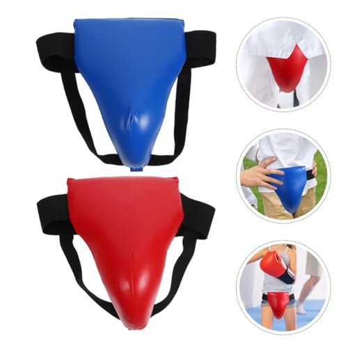 KICHOUSE 2pcs Groin Protector Boxing Groin Guard Wear-Resistant Integrated Crotch Fighting Protector for Martial Arts Training Taekwondo Sparring