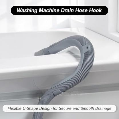 NIIIYTYB PVC Washing Machine Drain Hose Holder Hook U-Shaped Drain Clamp Fits 1-1/4" Pipe Secure Holder for Laundry Room Organization