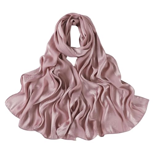 Dbdkejj Women Satin Hijab Bohemian Style Soft Wrap Elegant Foulard Turban Fashion Shawl For Daily Use - color: Color 1