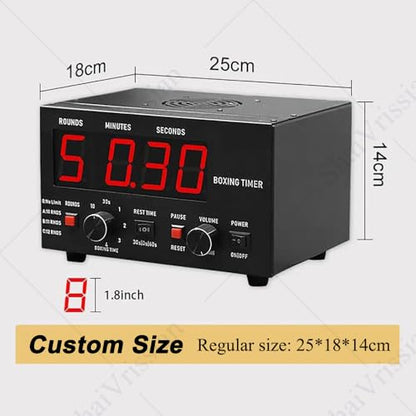 Boxing Interval Timer,Professional Gym Timer with LED Display,Selectable Training Time & Cycle Repetitions,Adjustable Sound,for Muay Thai,MMA,Kickboxing Red - color: Red