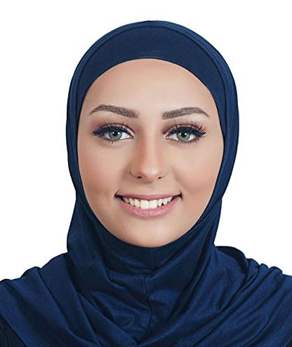 Navy Blue Al Ameera Muslim Hijab Lycra Amira 2 piece Hood & Hijab Tube Underscarf Cap