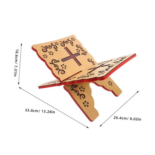 PRETYZOOM Elegant Quran Book Stand Sturdy Carved Reading Holder for Study Room Versatile Display for Quran Recitation and Decorative Items