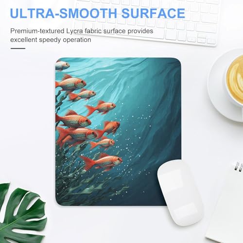 Square Mousepad Fish Aquarium Mouse Pad for Computer Mouse Mat Anti-Slip Rubber Mouse Pad for Office Laptop Waterproof Mouse Pads 11.8 * 9.8 * 0.1 Inch
