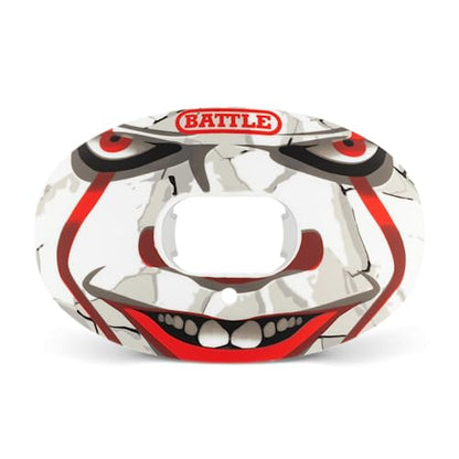 Battle Sports Oxygen Football Mouthguard | Maximum protection with a safe secure comfortable fit, Built-in airflow channels for easy breathing, No boiling required - color: Red/White