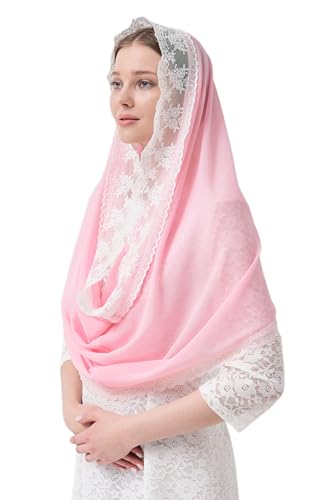 Leimandy Infinity Chapel Veil Hijab Scarf Head Wrap for Muslim V96 - color: Pink