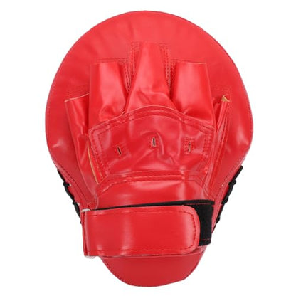 Diydeg Boxing Curved Focus Punching Mitts, PU Leather PU Leather Boxing Pad Set with Adjustable Strap, Training Hand Pads for Kickboxing Taekwondo Karate MMA Kids, Teens, Women - color: Red